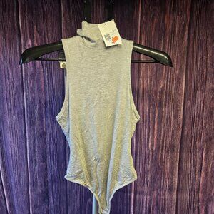 Forever 21 Heather Gray Sleeveless Turtleneck Bodysuit NWT Small